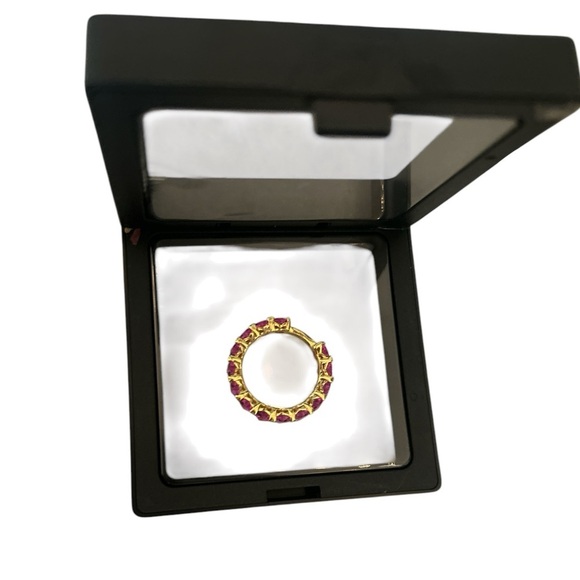 Alliance Multi Crystal Mini Rose Heart 9 carat Moissanite 925 Gold Ring - Picture 8 of 10